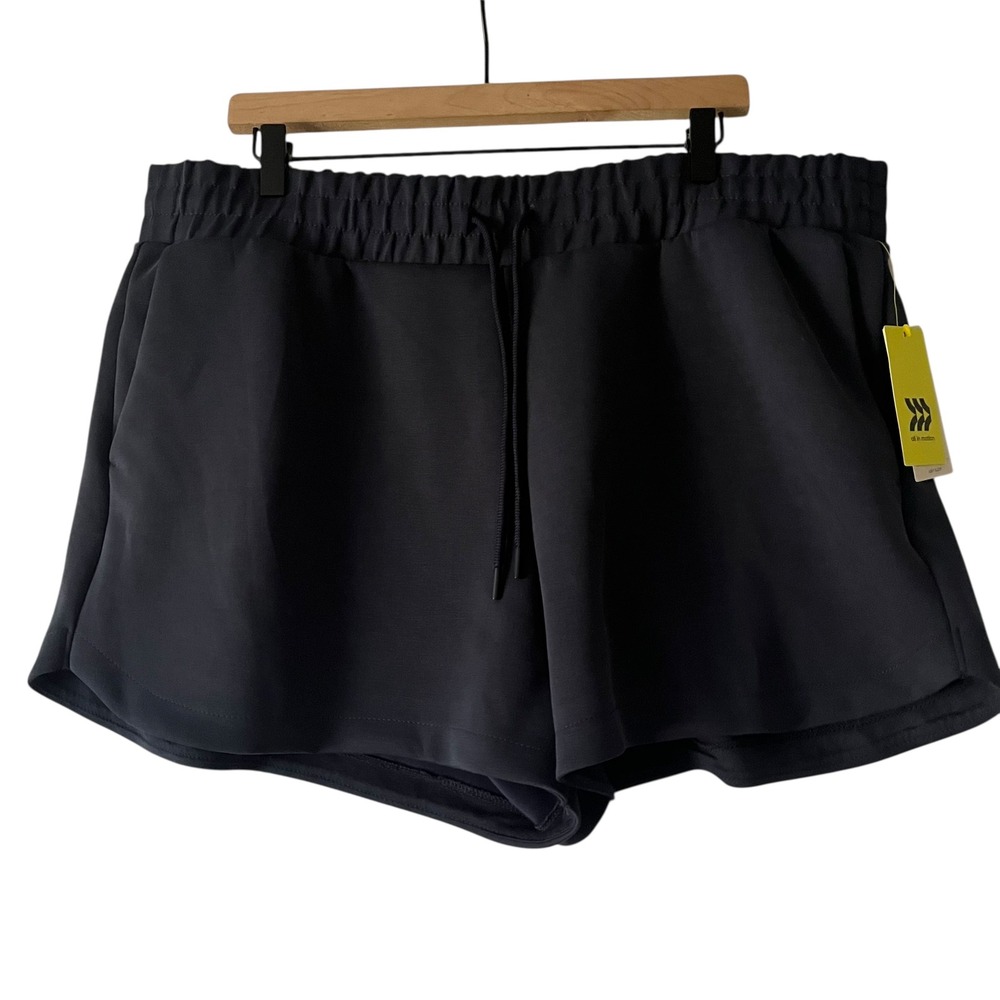 All in Motion Women's XXL Airy Sleek High Rise Running Shorts Navy Sporty